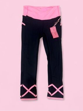 Girls' Black & Pink Performance Leggings
